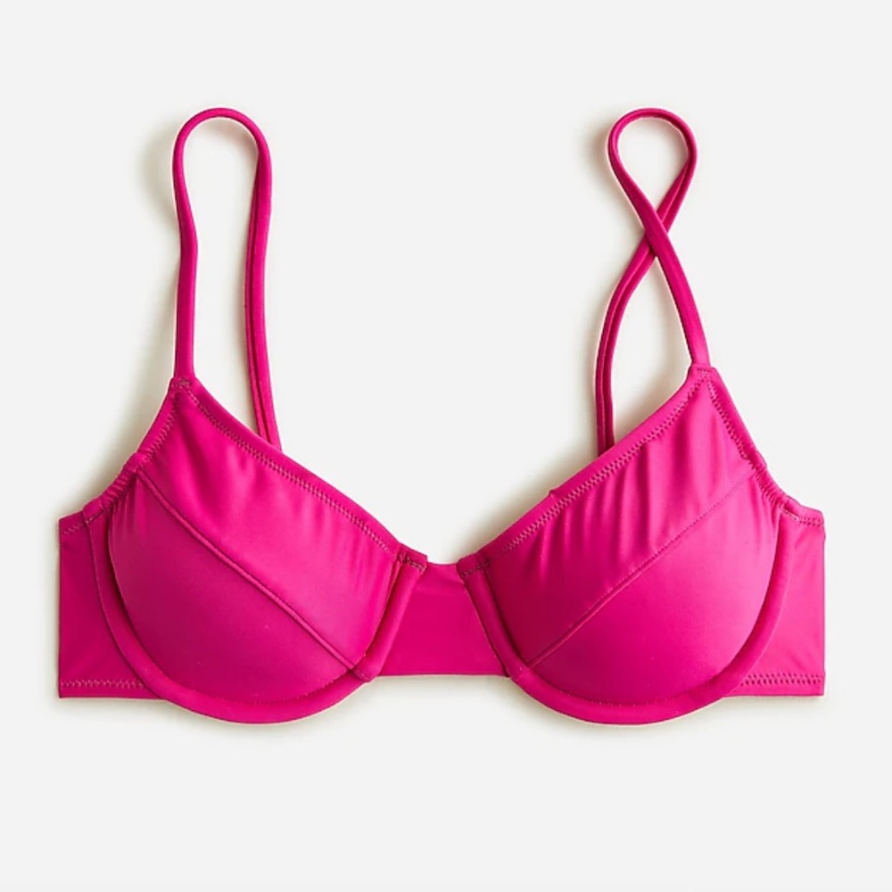 J Crew 1993 underwire bikini top DD-cup Hot Pink